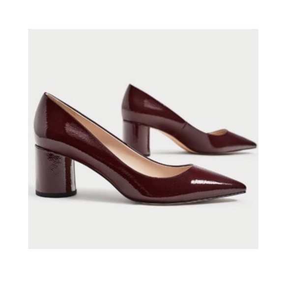 burgundy patent heels